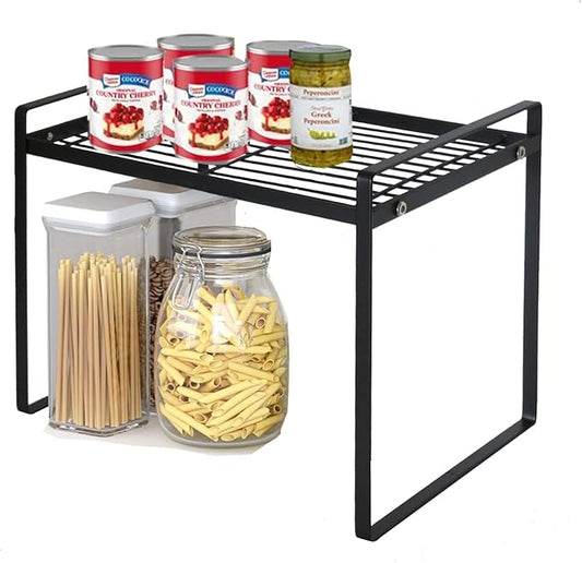 Cabinet Shelf, 13" Kitchen Counter Shelf, Metal Wire Stackable Cupboard Spice Rack, Space Saving Countertop Orgainzer and Storage Rack Shelves for Kitchen Pantry Bathroom