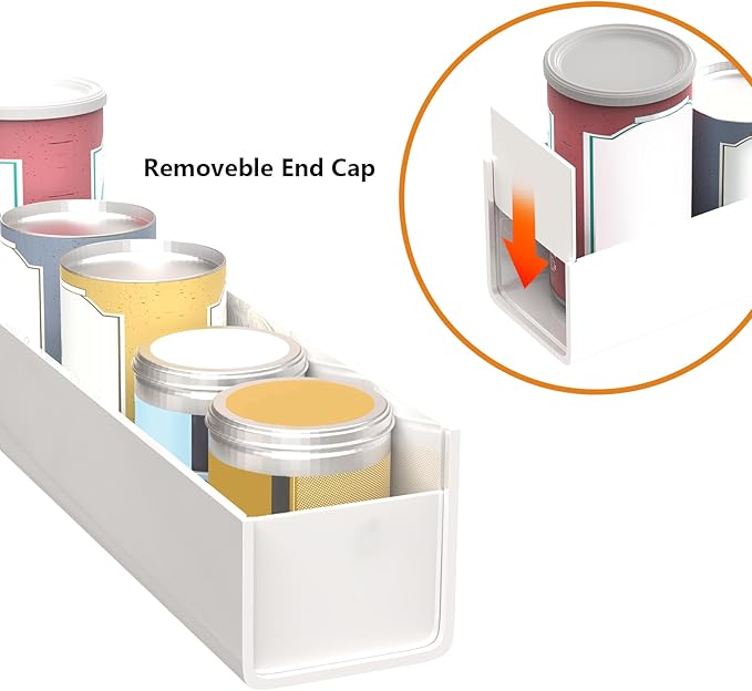 VAEHOLD Adhesive Acrylic Spice Rack with Nano Double Sided Tape Wall Mount Organizer Wall Spice Rack With Shelf Ends for Kitchen Cabinet Door - 2 Pack 12'' Shelves (White)