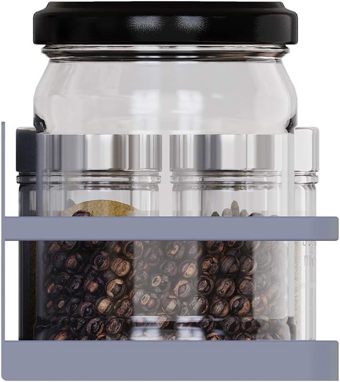 Magnetic Spice Rack Organizer Single Tier Refrigerator Spice Storage Shelf, Easy to Install The Side of The Refrigerator Can Hold spices (Gray 2)
