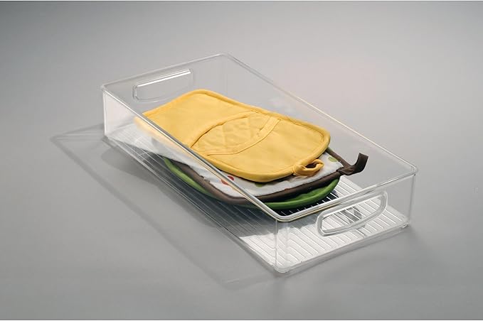 iDesign Stackable Storage Bin - Organizer Bins for Pantry, Fridge, or Freezer, Clear, Made in USA