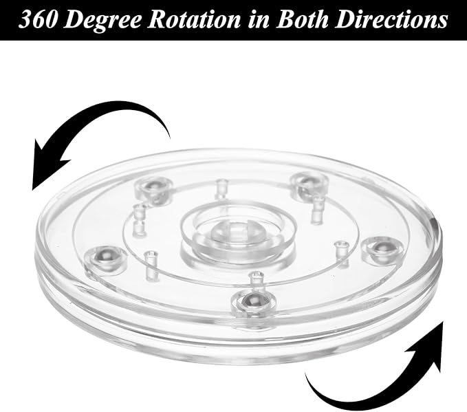 6 Pack 4 inch Small Lazy Susan, Lazy Susan Turntable Organizer Acrylic Lazy Susan for Kitchen Spice Rack Table Cake Kitchen Pantry Decorating
