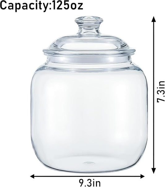 Acrylic Airtight Cookie Jar Clear Apothecary Jar with lid,Ideal Food Storage Jar Food Canister Decorative storage canisters with lids for Kitchen,Home,Bathroom,Wedding Decor,125OZ