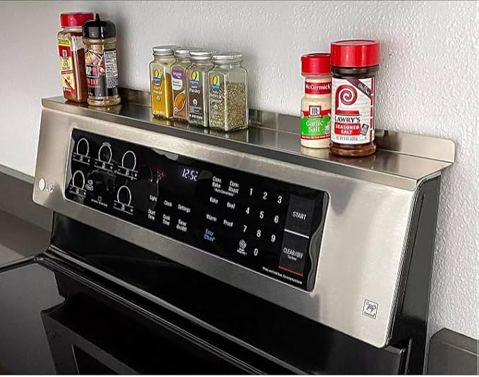 30" Magnetic Stove Top Shelf - Above Stovetop Kitchen Storage Rack for Spice, Condiment & More