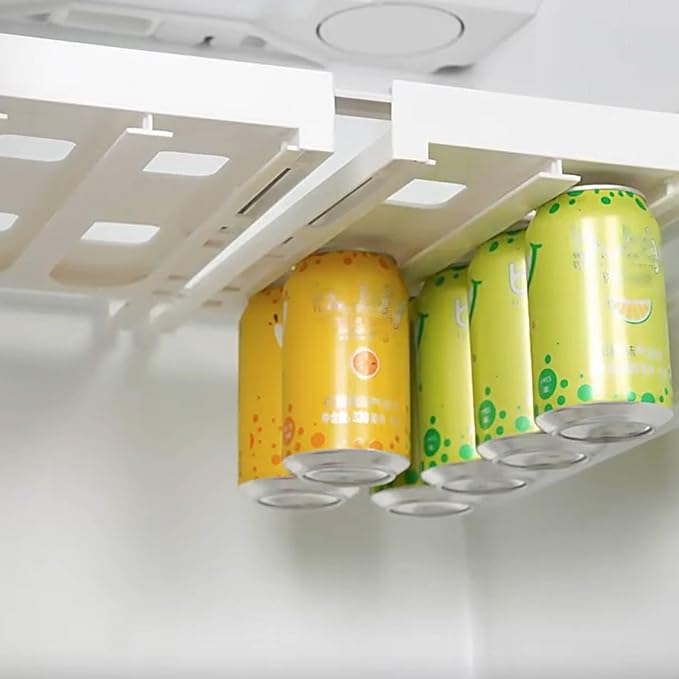 Can Holder Fridge, Large Capacity Soda Can Hanger Fridge Hanging Can Dispenser Drink Holder Beverage Dispenser Rack Soda Can Organizer for Fridge Freezer
