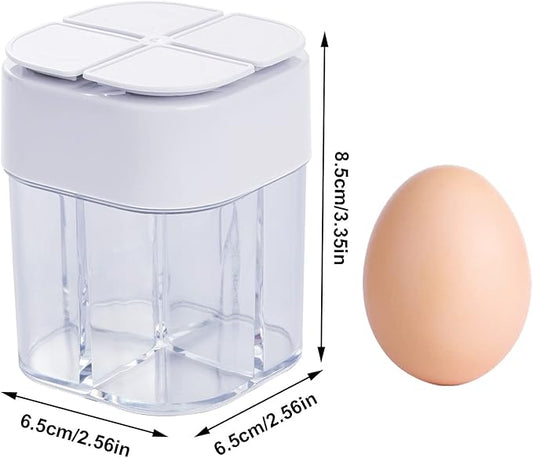 2 Pack 4 in 1 Spice Container Salt and Pepper Shaker Transparent Seasoning Shaker Can Filter Lumps Spice Jars for Home Restaurant Camping Travel Cooking BBQ (White)