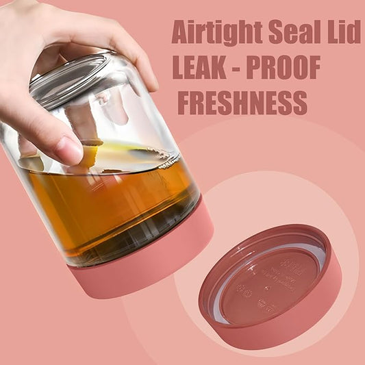 16 oz Overnight Oats Containers with Lids, Wide Mouth Glass Mason Jars with Airtight Lids for Meal Prep, Yogurt, Pudding & Snacks– Leak-Proof, Reusable Glass Food Storage, Set of 4