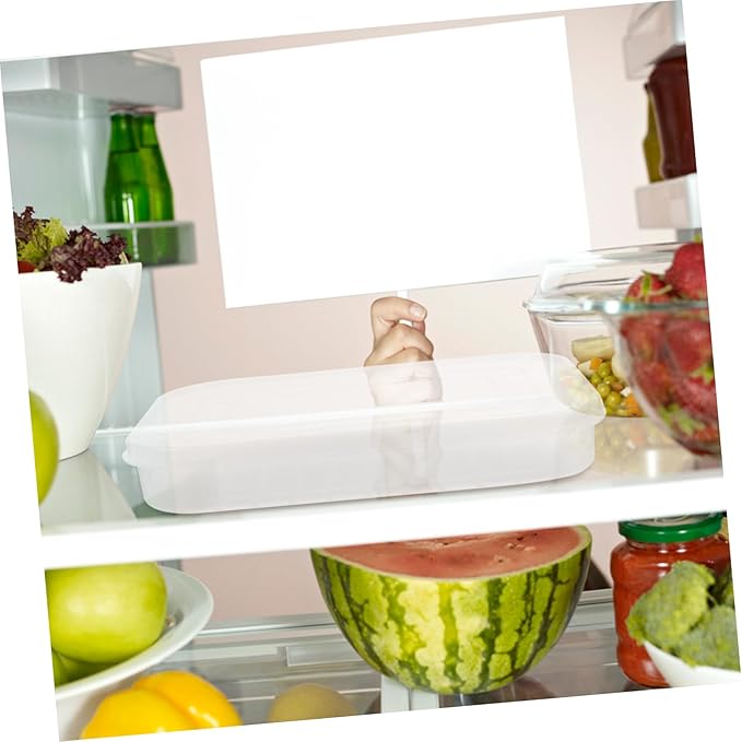 2 Pcs Transparent Food Storage Boxes with Lid for Refrigerator, Meat Container, Bacon Keeper, Stackable Cold Cuts and fruits Storage Containers for Fridge,Fridge Organizers