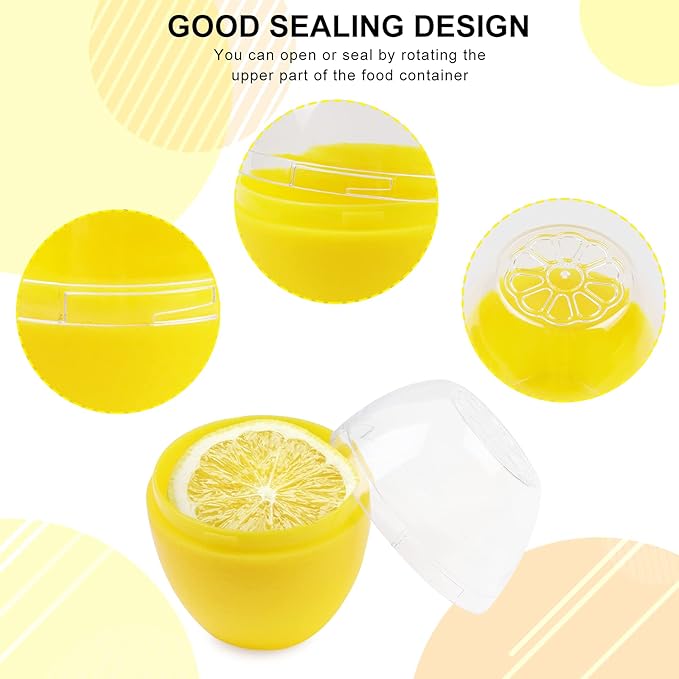 Fruit and Vegetable Storage Containers for Fridge 4 Piece Set, Onion, Lemon, Tomato and Avocado Saver/Holder/Keeper