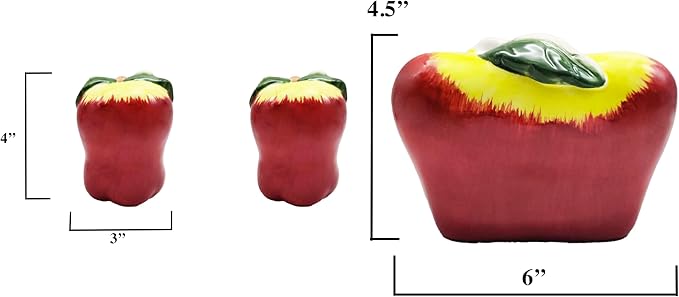 Salt and Pepper Shaker with Napkin holder (Apple 3-D), Kitchen Décor