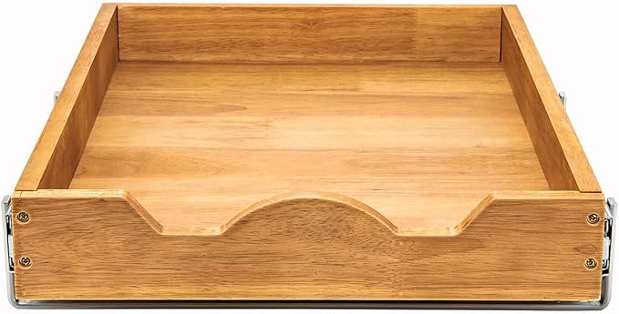 DINDON 1 Tier Pull Out Cabinet Organizer (17" W x 21" D) Single Tier Heavy Duty Slide Out Wood Drawer Under Cabinet Shelf Organization Storage