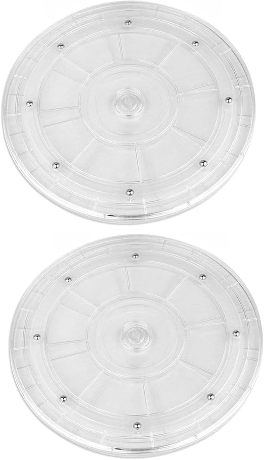 Rotating Lazy Susan,2-Pack,Susenya 7" Clear Turntable Base Lazy Susan, Acrylic Revolving Display Storage Tray for Table Cake Kitchen Pantry Spice Rack Decorating