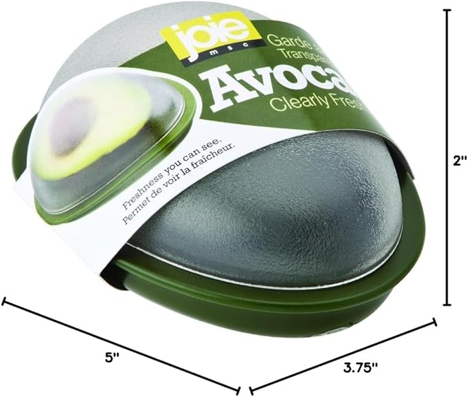 Joie Fresh Pod Avocado Storage Container with Clear Snap-On Lid, Keeps Leftover Half Flavorful and Firm in Fridge, Reusable Kitchen Gadget, BPA Free, Dishwasher Safe