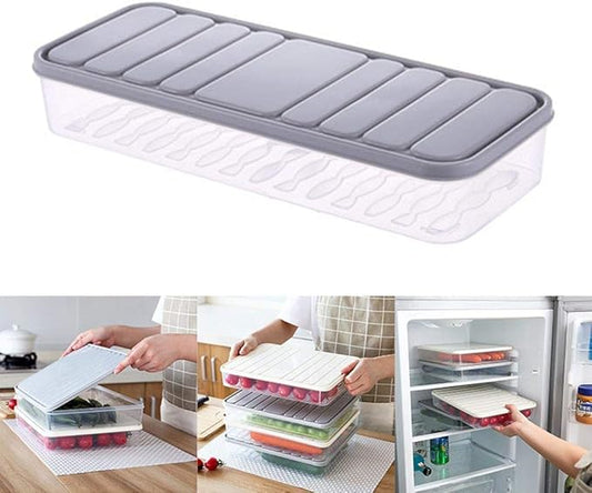 Food Storage Containers Vegetable Organizer 94-oz with Lid Clear Fridge Crisper Keep Food Fresh BPA Free Kitchen Organizer Bins (2 x Small)