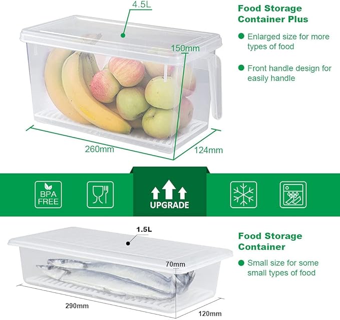 SILIVO Lettuce Keeper for Fridge(3 Pack)- 4.5L Vegetable Storage Containers for Refrigerator with Drain Tray Keep Fresh for Veggies and Salad