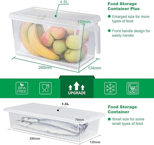SILIVO Lettuce Keeper for Fridge(3 Pack)- 4.5L Vegetable Storage Containers for Refrigerator with Drain Tray Keep Fresh for Veggies and Salad