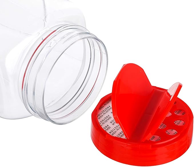 Yopay 8 Pack Large Spice Jar, 32oz Seasoning Shaker, Plastic Spice Container Bottle with Red Dual Shake Lid for Storing Herbs, Powders, General Use Storage Containers