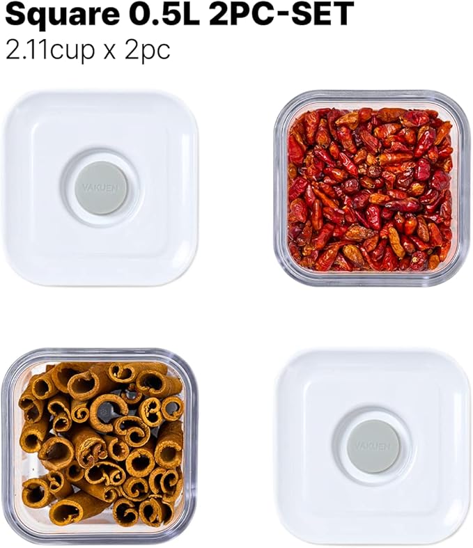 Premium Airtight Food Storage Containers, 2PC-SET(0.53qt), Smart One-Click Seal Lid, Patented Double Silicone Lining, 100% Leak Proof, BPA-FREE, Dishwasher, Freezer & Microwave Safe