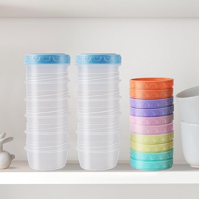 12 Pack 2.7 OZ Salad Dressing Containers to Go with Lids, Dishwasher & Microwave Safe, Leakproof, Multicolor, 5.31 x 4.52 x 4.52 inches