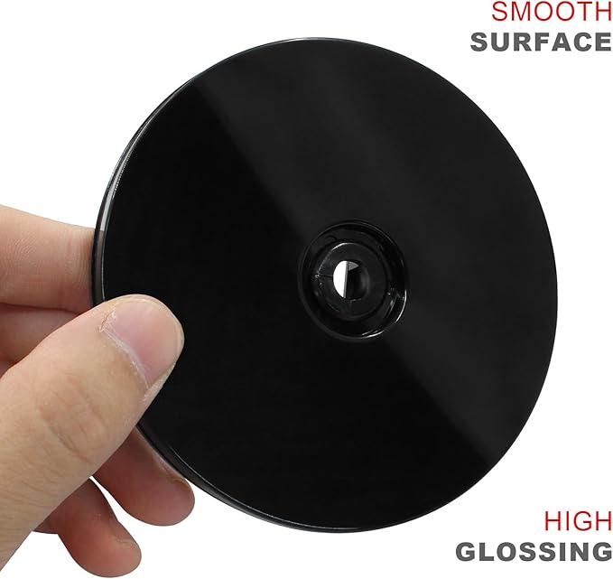 Small Mini Turntable Organizer 4 Inch, Black Acrylic Rotating Turntable Platter Swivel Plate Tray for Pantry Cabinet Spice Rack Cake Table Makeup