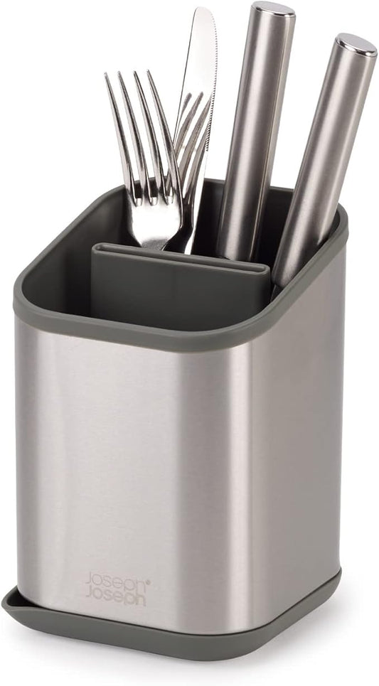 Joseph Joseph Duo Stainless Steel Silverware Flatware Drainer, Kitchen Utensil Organizer
