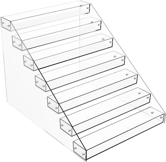 Tiered Spice Rack Acrylic, 7 Tier Clear Spice Rack Organizer for Cabinet, Vertical Spice Rack Shelf Durable Kitchen Seasoning Organizer for Countertop, Cabinet, Pantry, Kitchen Storage (7 Tier)