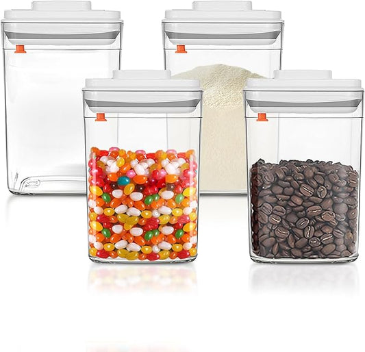 Food Storage Jars,Food Canisters with Lids Airtight- 4 Piece(0.7qt / 23oz),Airtight Food Storage Containers,Storage for Milk Powder Coffee Snack Noodles Nuts Candy