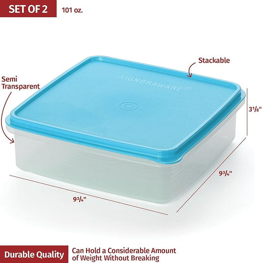 Plastic Storage Containers with Lids – 2-Pack 3L Cupcake Carrier – Leakproof Cookie Storage Containers Airtight – BPA-Free Plastic Containers with Lids for Food Storage, Meal Prep, Leftovers, Cupcakes