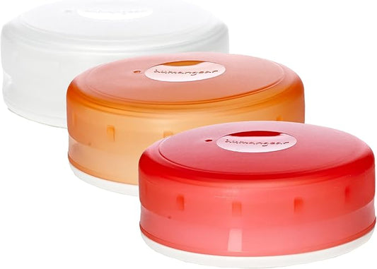 humangear GoTubb | Hard Container | Easy Open | Food-Safe Material, Clear/Orange/Red, Medium