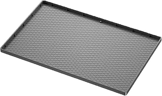 Kitchen Vista Under Sink Mat for kitchen and bathroom Cabinets 34’’ x 22’’ | Silicone Sink Cabinet Protector with Drain Hole,Flexible Sink Drip Tray | Under Sink Organizers and Storage, Grey