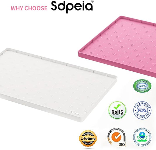 Sdpeia Under Sink Mat for [28" x 22"] Cabinet, Upgraded Silicone Waterproof Mat Kitchen Cabinet Liner Cabinet Protector Kitchen Organizers and Storage