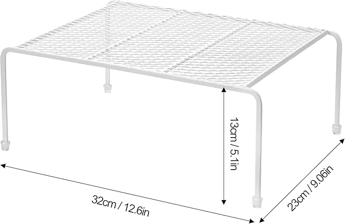 Lonian Kitchen Cupboard Organiser, Home and Kitchen Storage Shelf Wire Rack for Kitchen Cabinets, Counter-Tops, Pantries, Food and Utensils (Pack of 2)