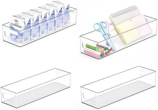vacane Clear Refrigerator Organizer Bins Plastic Food Storage Fridge Organizer Pantry Organization Container for Pantry,Bathroom ,Kitchen