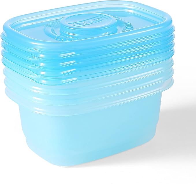 Gladware Freezerware Food Storage Containers | Small Food Storage Containers, Small Containers in Rectangle Shape Hold up to 24 Ounces of Food, 4 Count Set