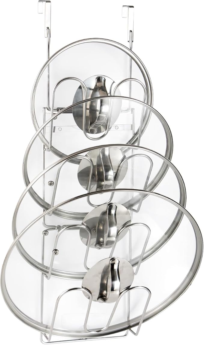 The-Cabinet Pot Lid Organizer,Door Mounted Pot cover rack,Pot Lid Storage,Cabinet-Hanging Type Pot Lid Rack,304 stainless steel Pot cover support in kitchen, cabinet and food cabinet