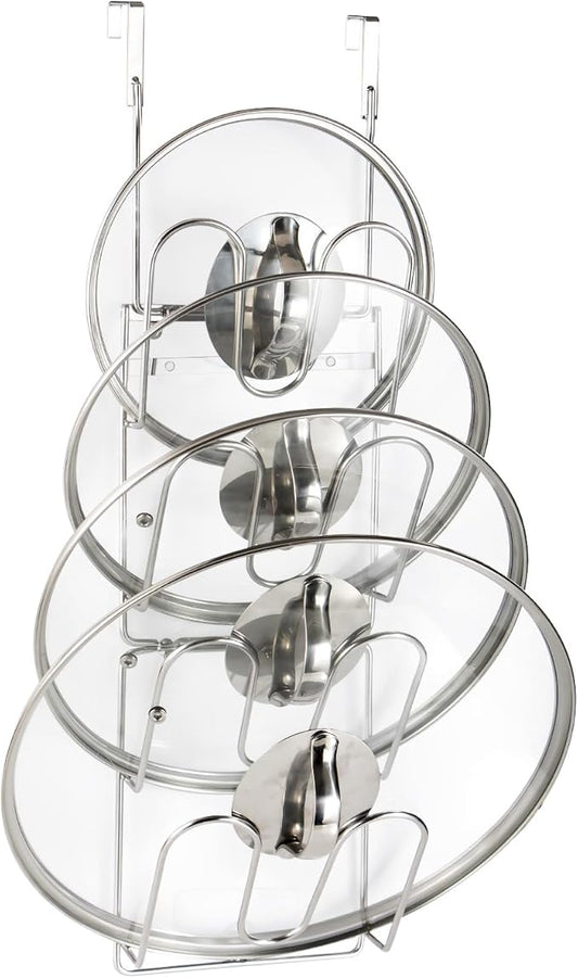 The-Cabinet Pot Lid Organizer,Door Mounted Pot cover rack,Pot Lid Storage,Cabinet-Hanging Type Pot Lid Rack,304 stainless steel Pot cover support in kitchen, cabinet and food cabinet