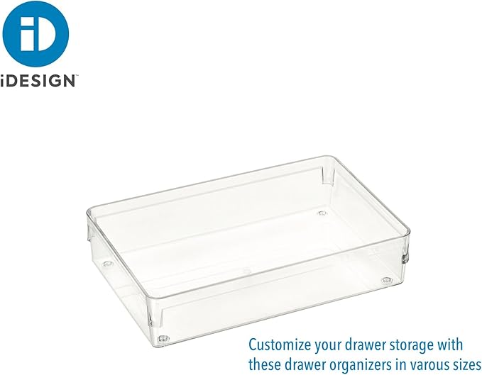 iDesign Recycled Plastic Drawer Organizer Solution – 6” x 9” x 2", Clear Bin