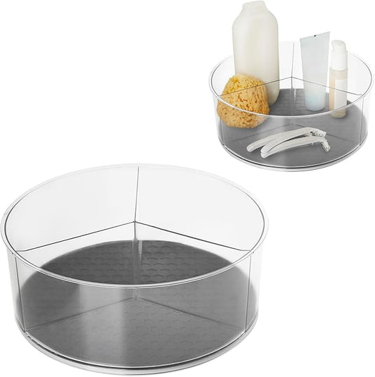 Spectrum Lazy Susan Organizer, Hexa 3 Divider 11" - Lazy Susan Turntable for Cabinet, Refrigerator, Pantry, Table, & Shelf - Rotating & Spinning Pantry Organization - Spice Rack Storage for Fridge