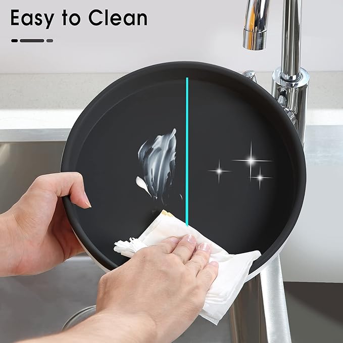 LAMY Lazy Susan Organizer, 10-Inch Lazy Susan Turntable for Cabinet, Refrigerator, Dining Table and Table top - Versatile Organizers and Storage Solution for Kitchen, Pantry, and Bathroom - Black