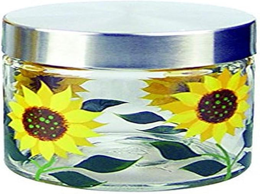 Grant Howard 28 Ounce Sunflower Glass Storage Jar