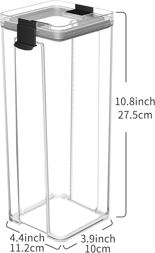 13Cup Sealed Food Storage Container, Fridge Organizer Bins with Clips for Kitchen, Freezable Airtight Leak-Proof Stackable Plastic Clear