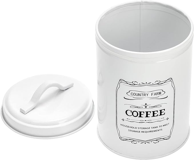 yarlung Set of 4 Kitchen Canisters with Airtight Lids, Coffee Tea Sugar Flour Tin Jars Nesting Food Storage Container Set for Farmhouse Decor, 4 Sizes