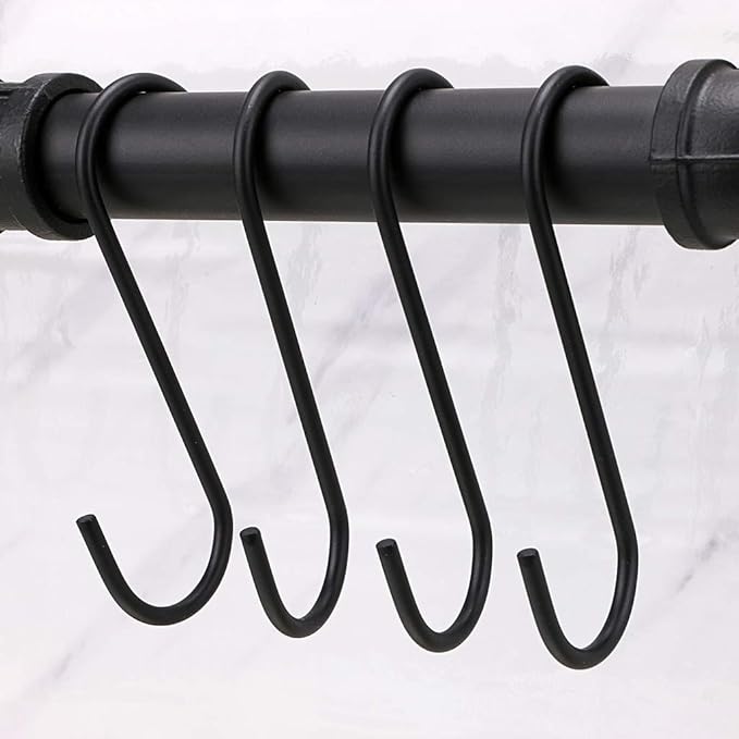 Sumnacon 16 Inch Industrial Pipe Pan Pot Rack with 8-Hooks, Wall Mounted Metal Rail Kitchen Utensil Pot Pan Lid Storage Organizer/Cookware Holder with Hardwares