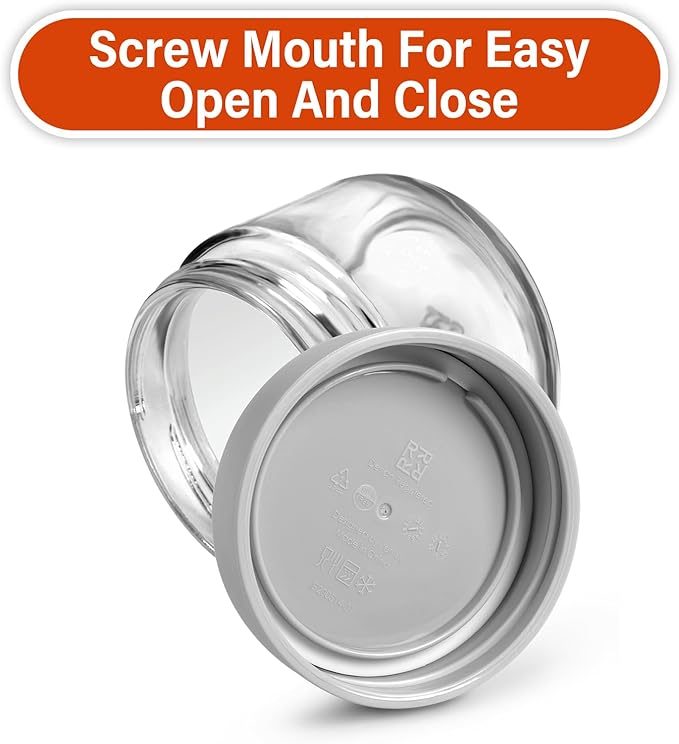 6-Pack 10oz Small Glass Jars with Lids Overnight Oats Meal Prep Salad Food Cereal Snacks Containers Pudding Yogurt Storage Airtight