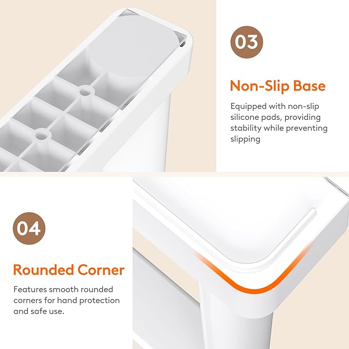 Lifewit Cabinet Shelf Organizer, Expandable Countertop Kitchen Shelves, Plastic Shelf Riser for Pantry Kitchen Storage and Spice Rack, Set of 4, White