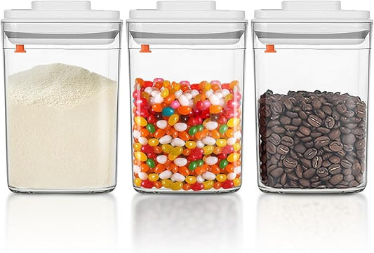 Food Storage Jars with POP-UP Lids- 3 Piece(0.7qt / 23oz),Airtight Food Storage Containers,Storage for Milk Powder Coffee Candy Noodles Nuts for candy