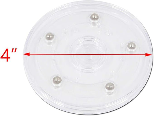 4Pcs Plastic Turntable Acrylic Turntable Bearings Hardware for Kitchen Spice Rack Table Cake 100mm/4inch