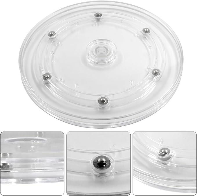 1 Pack 5.9 inch Lazy Susan Turntable - Acrylic Ball Bearing Rotating Tray for Cake, Spice Rack - Perfect for Kitchen Pantry with 360˚Rotation