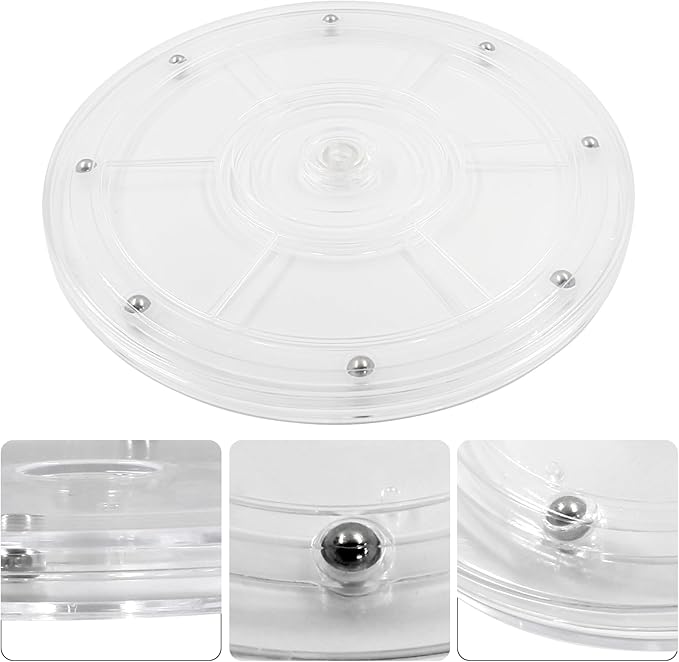 1 Pack 7.87 inch Lazy Susan Turntable - Acrylic Ball Bearing Rotating Tray for Cake, Spice Rack - Perfect for Kitchen Pantry with 360˚Rotation