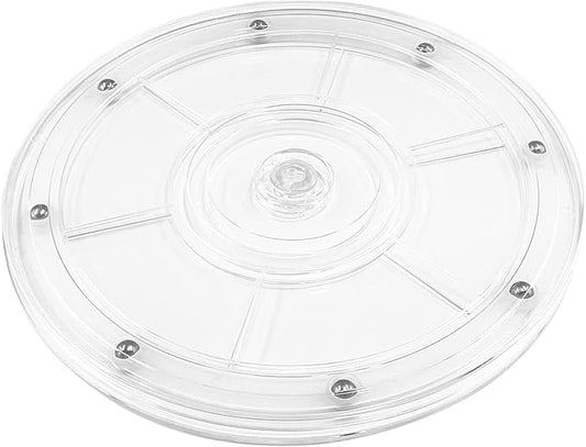 Jersvims 8 Inch Acrylic Turntable Platter, Transparent Turntable Organizer Round Rotating Plate for Kitchen Pantry Cabinet Desk Rack Spice Cake Cookie Decorating