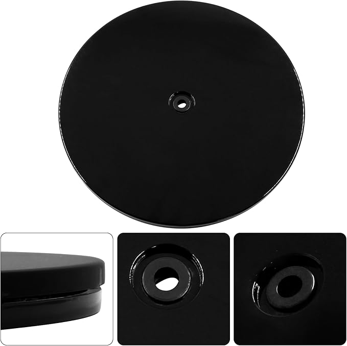 1 Pack 9 inch Lazy Susan Turntable - Black Acrylic Ball Bearing Rotating Tray for Cake, Spice Rack - Perfect for Kitchen Pantry with 360˚Rotation